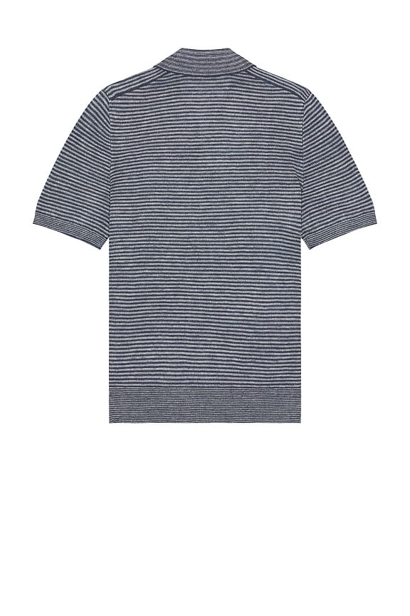 view 2 of 5 Linen Sweater Polo in Cayman Navy Feeder