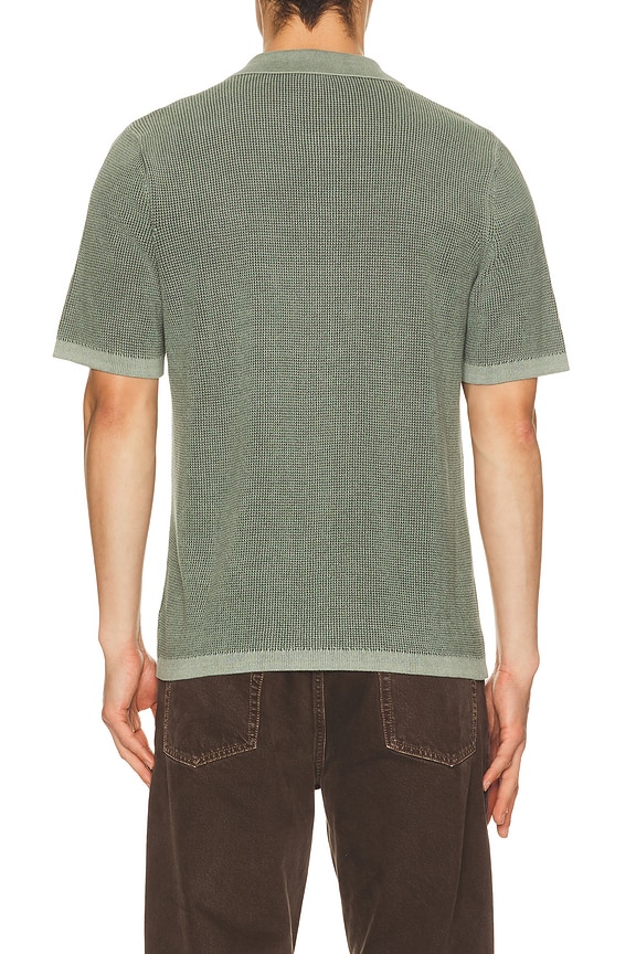 view 2 of 4 Short Sleeve Sunwashed Knitted Shirt in Mountain Olive