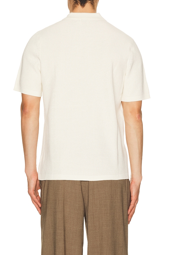 view 2 of 4 Short Sleeve Sunwashed Knitted Shirt in White Shell