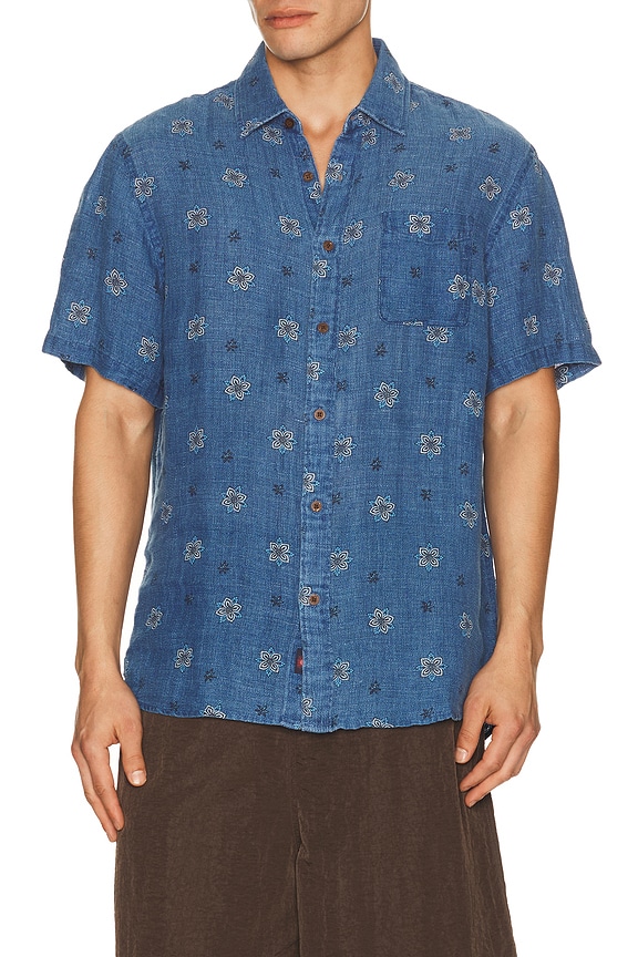 view 1 of 5 CAMISA in Indigo Water Lilies
