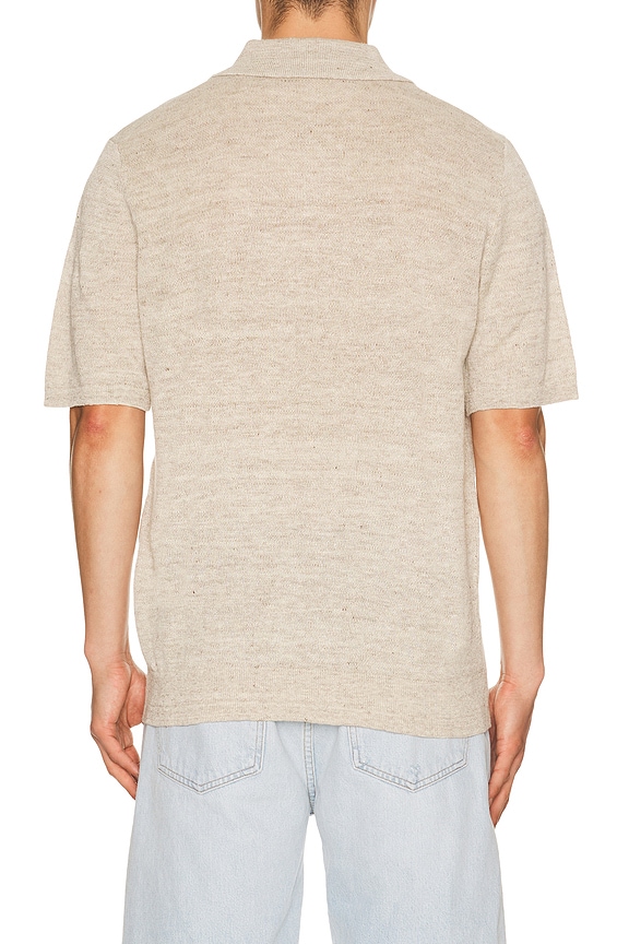 view 2 of 4 Short Sleeve Linen Sweater Polo in Tropic Sands Melange