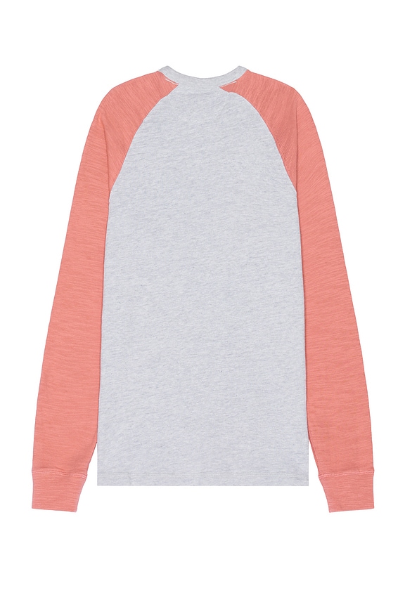view 2 of 3 Sunwashed Slub Crew in Light Grey Heather & Faded Flag