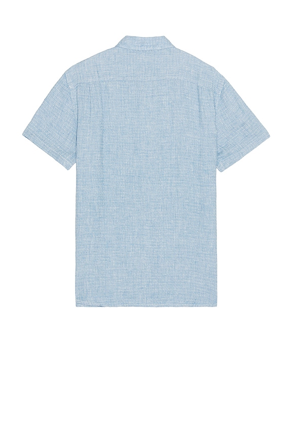 view 2 of 3 Short Sleeve Basketweave Shirt in Blue Basketweave