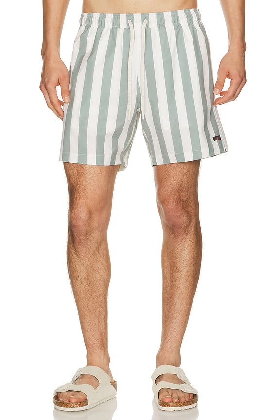 view 1 of 5 SHORT DE BAIN in Sage Awning Stripe