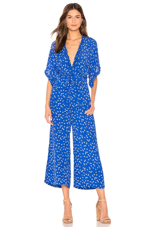 view 1 of 3 La Villa Jumpsuit in Cobalt Betina Floral