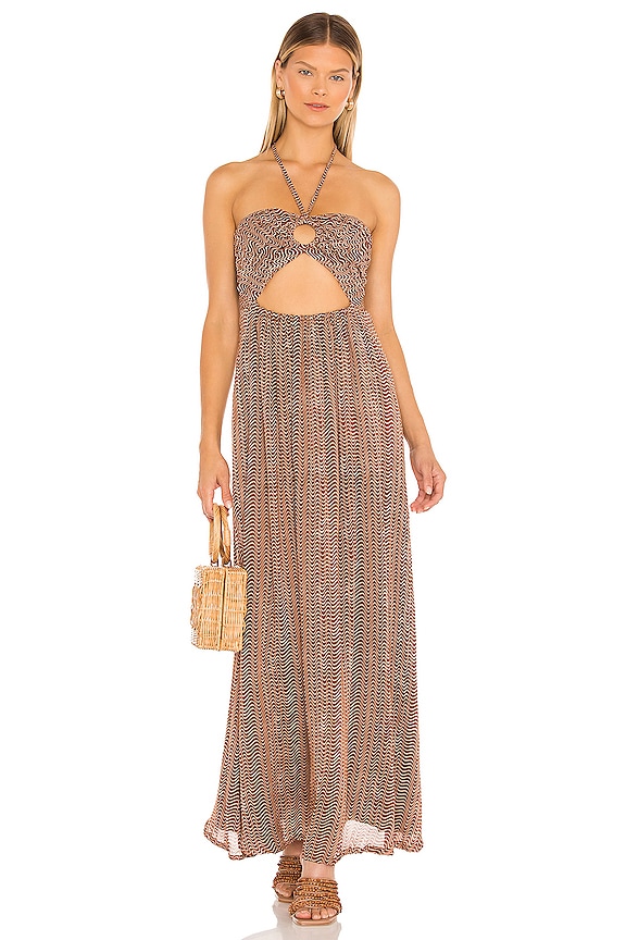 view 1 of 3 La Costa Maxi Dress in Vadella Print Cocoa