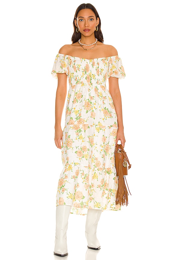 view 1 of 3 VESTIDO PHILIPPA in Velma Floral Print Peach