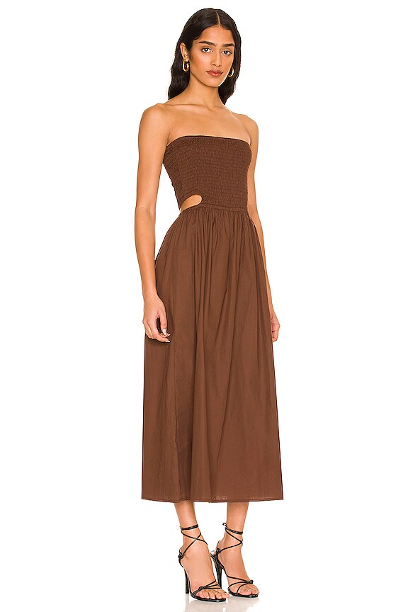 view 2 of 3 Deva Midi Dress in Plain Dark Chocolate