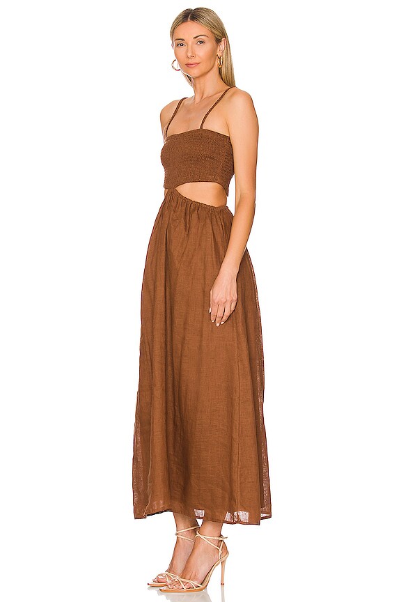 view 2 of 3 VESTIDO MIDI TAYARI in Cinnamon