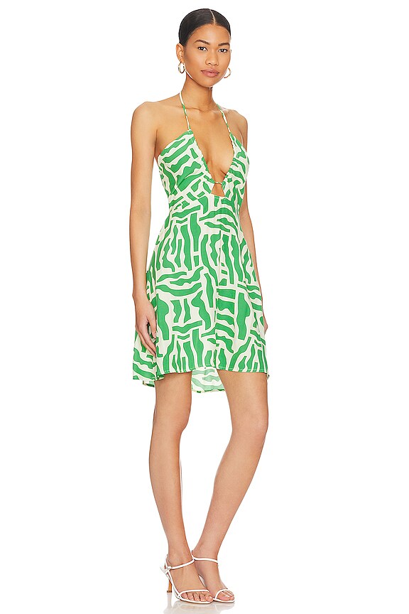 view 2 of 3 ROBE COURTE SURRAU in Tulli Print Green