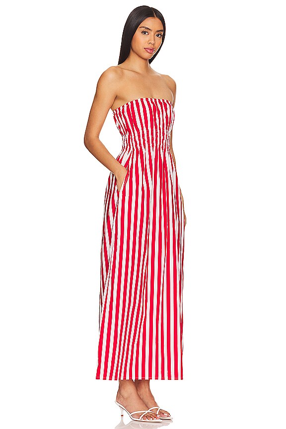 view 2 of 3 VESTIDO MIDI LE BON in Bayou Stripe Red