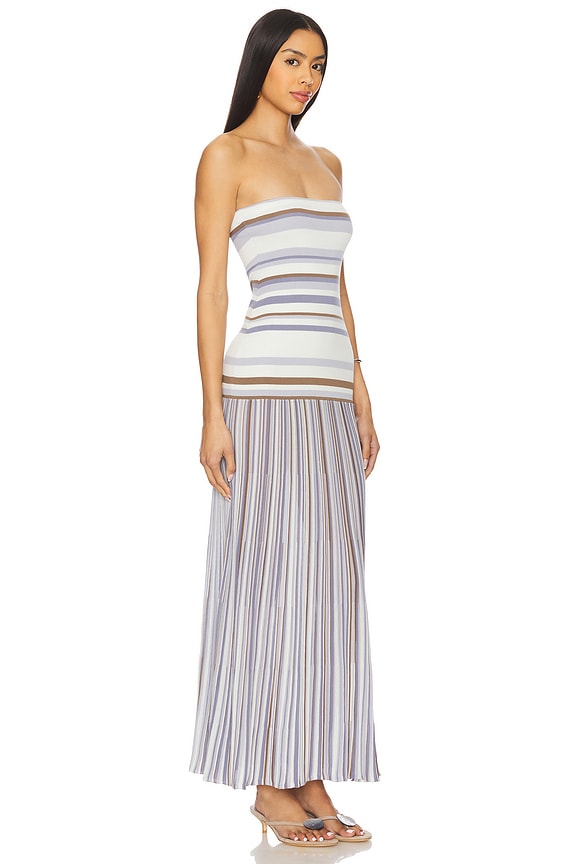 view 2 of 4 Citara Strapless Dress in Pale Blue Stripe