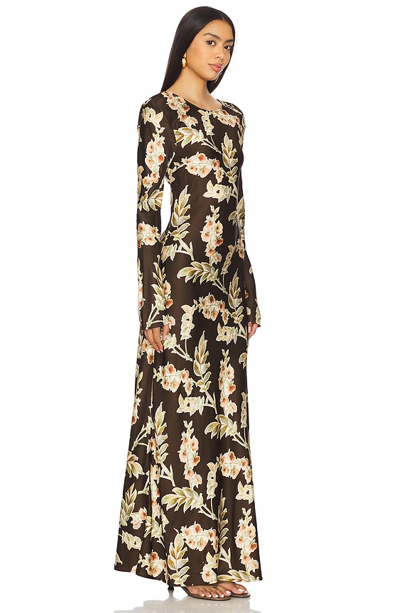 view 2 of 3 Faroe Maxi Dress in Chocolate Jardin Floral