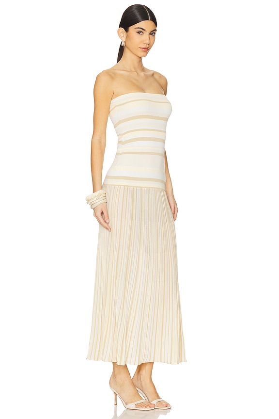 view 2 of 3 VESTIDO SIN TIRANTES CITARA in Butter Stripe