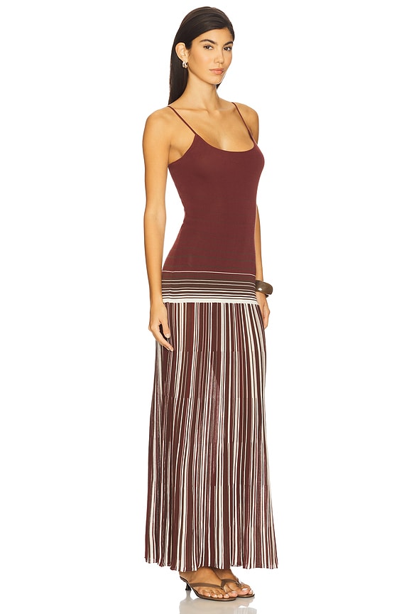 view 2 of 4 Cecile Maxi Dress in Accordion Stripe Bordeaux
