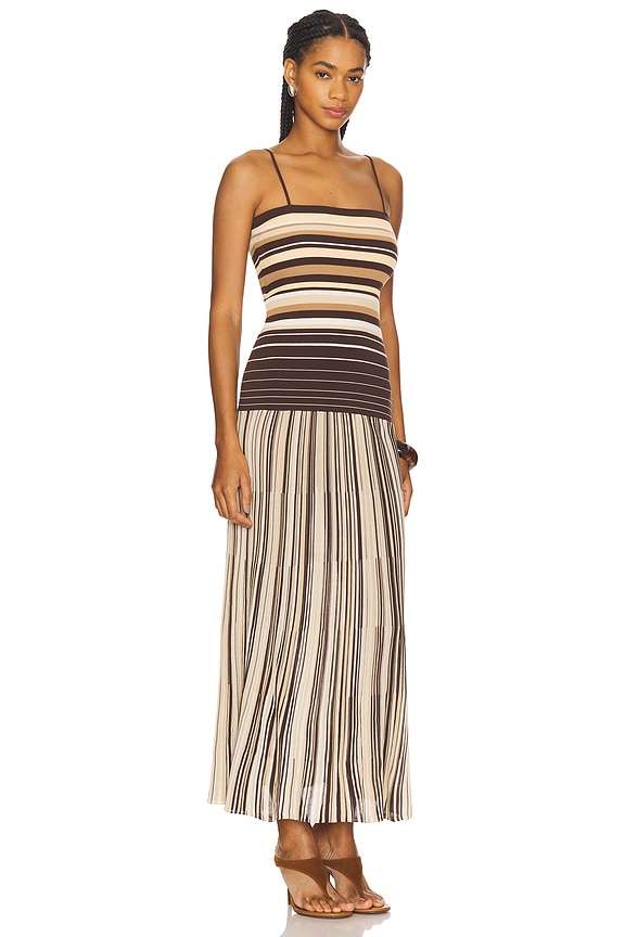 view 2 of 4 Esenia Knit Dress in Apricot Brown Stripe