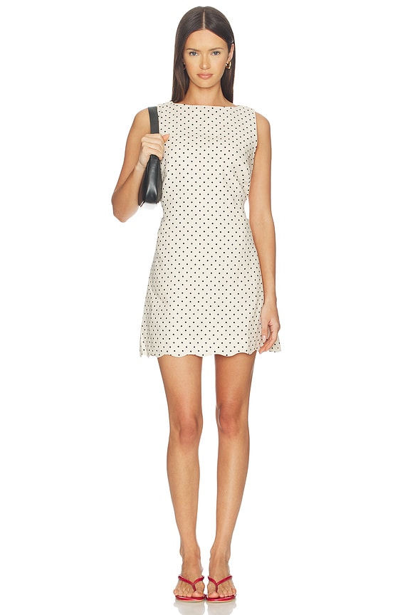 view 1 of 4 Iria Mini Dress in Lola Polka Dot Cream & Black