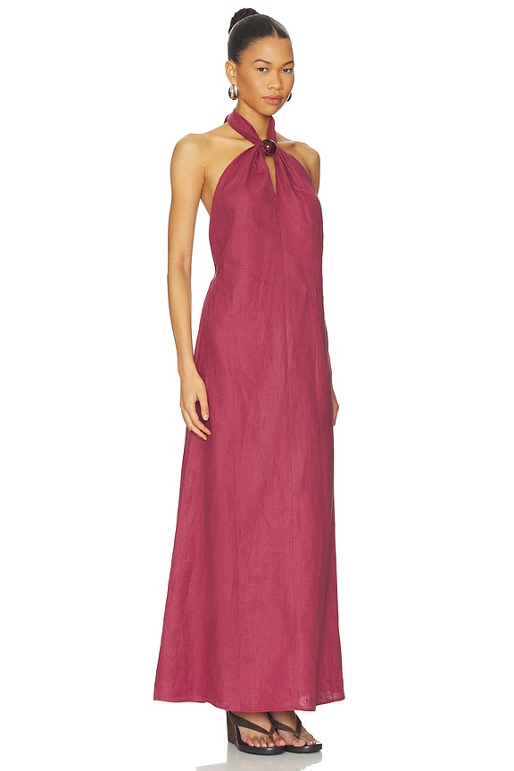 view 2 of 3 ROBE MAXI LOURDES in Rhubarb