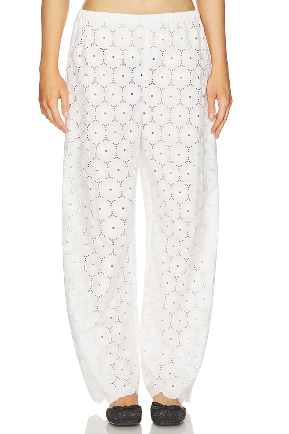 view 1 of 6 PANTALÓN PAMINA in Dolce Broderie White