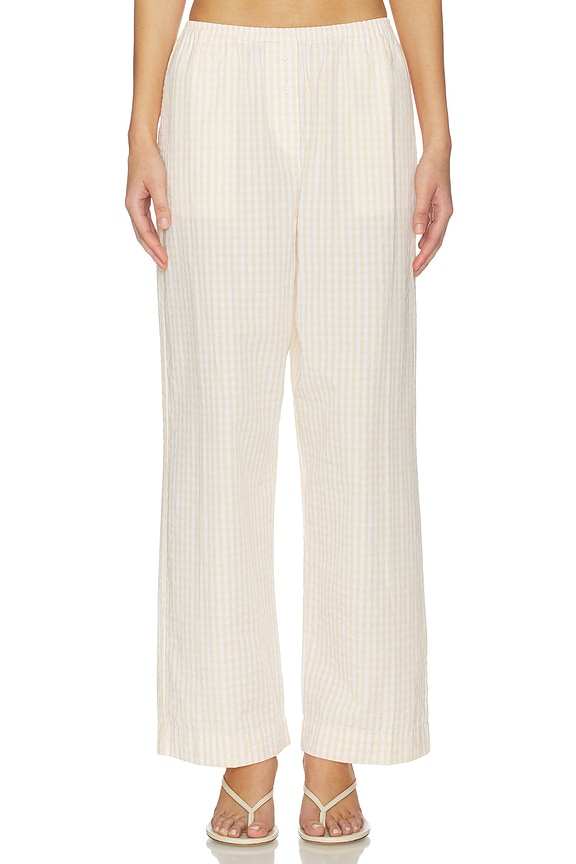 view 1 of 6 PANTALÓN PALOMA in Butter Textured Gingham