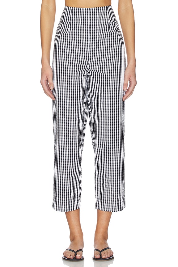 view 1 of 6 Claudine Pants in Black Textured Gingha