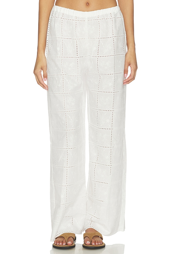 view 1 of 6 Mora Pant in Handkerchief Broderie White