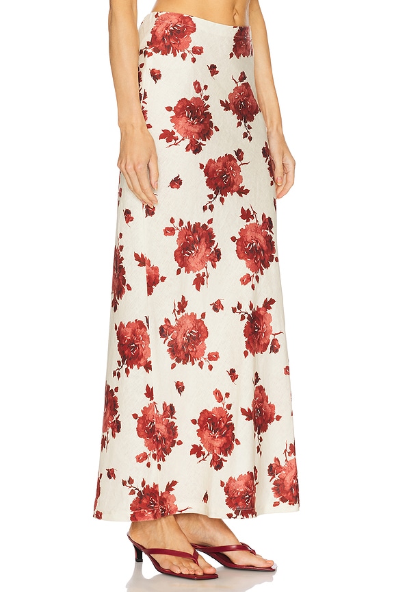 view 2 of 6 Elise Skirt in Cecile Floral & Garnet