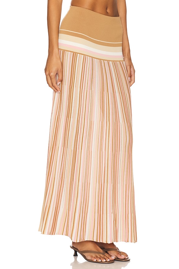 view 2 of 6 Citara Skirt in Puce Sepia Stripe