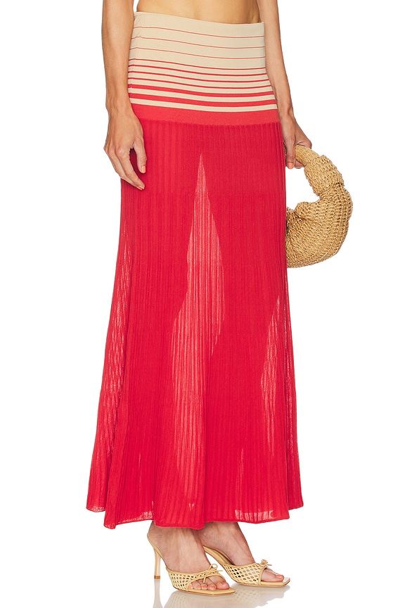 view 2 of 6 Citara Skirt in Accordion Stripe Amber Fawn