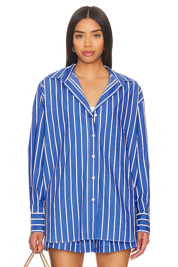 view 2 of 5 Daija Shirt in Adia Stripe Ocean Blue