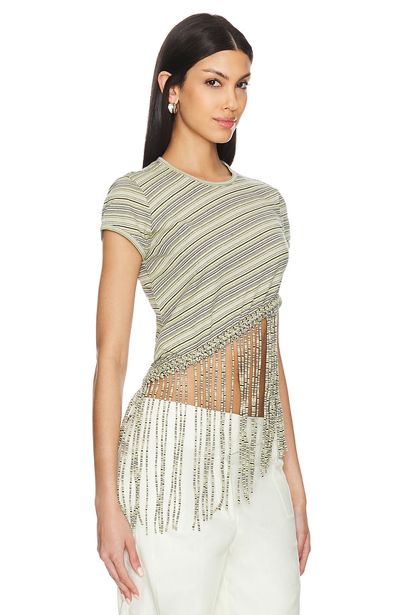 view 2 of 5 Maceio T Shirt in Lemon & Navy Stripe