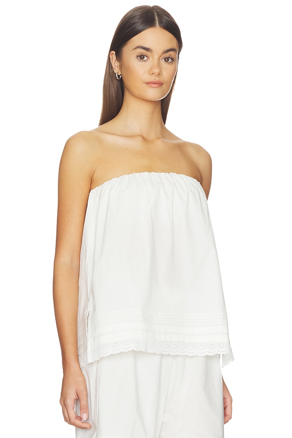 view 2 of 4 Filomena Top in Fiore Lace White