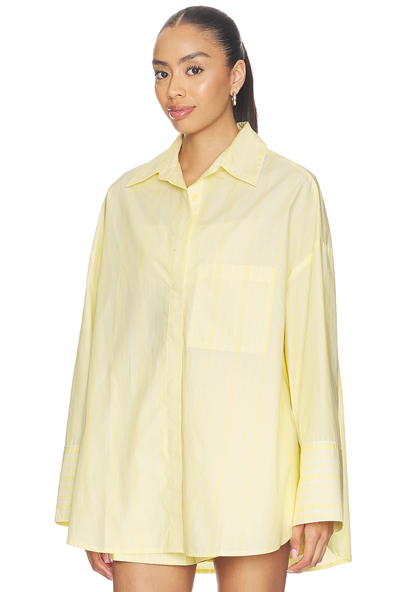 view 2 of 5 Clemente Shirt in Elisa Stripe Daffodil White