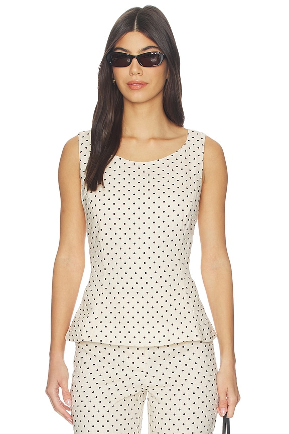view 1 of 4 Iria Top in Lola Polka Dot Cream & Black