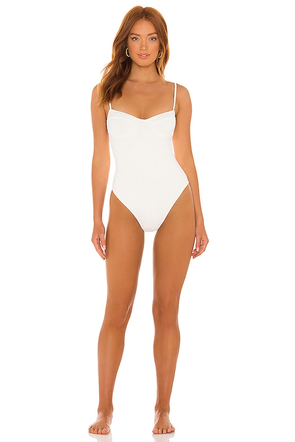 view 1 of 4 MAILLOT DE BAIN 1 PIÈCE BEA in Plain White Textured