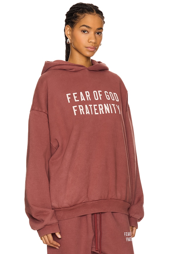 view 2 of 5 Heavy Fleece Hoodie in Crimson