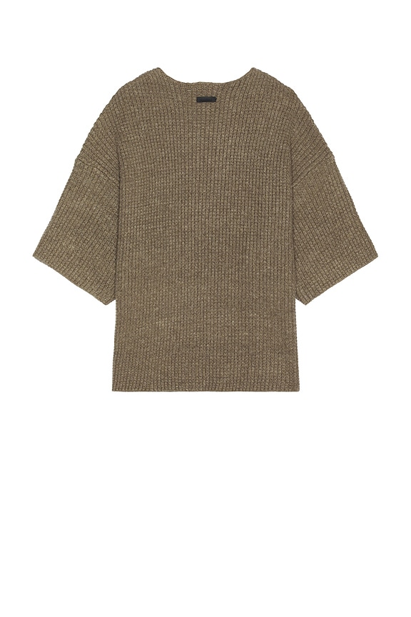 view 2 of 5 Heavy Waffle Short Sleeve Crewneck Sweater in Heather Gray