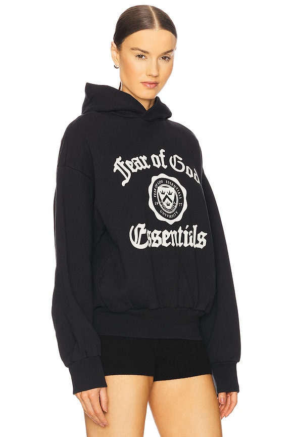 view 2 of 5 Heavy Fleece Vintage Shrunken Hoodie in Black