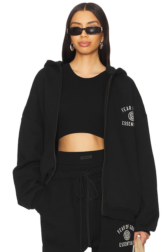 view 2 of 5 Heavy Fleece Fullzip Hoodie in Black