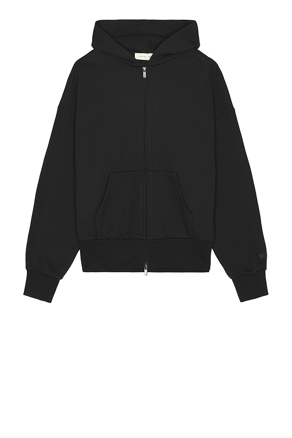 view 2 of 5 Classic Fit Fleece Zip Up Hoodie in Jet Black