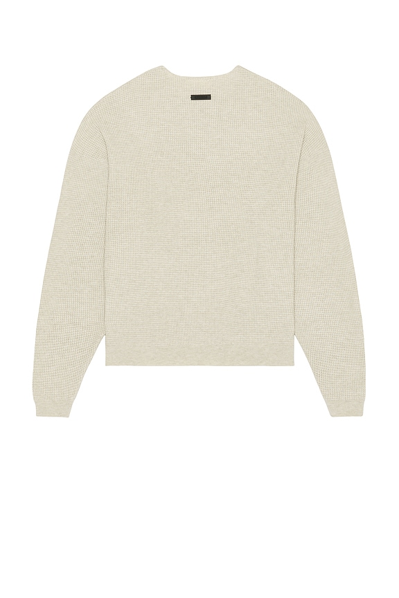 view 2 of 5 Waffle Long Sleeve Crew Neck Sweatshirt in Heather Stone