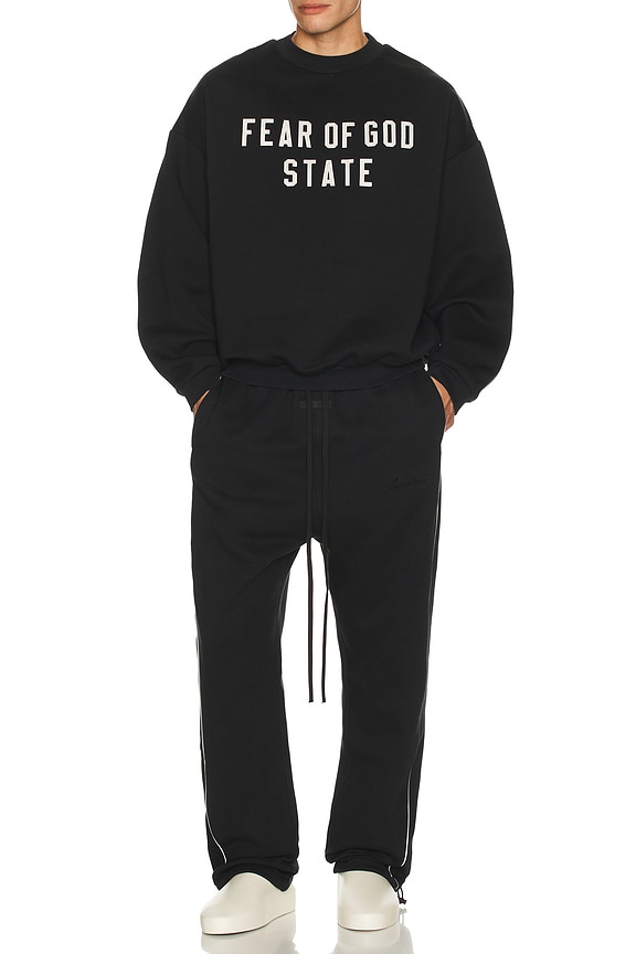 view 2 of 5 90's Fit Fleece Crew Neck Sweatshirt in Jet Black