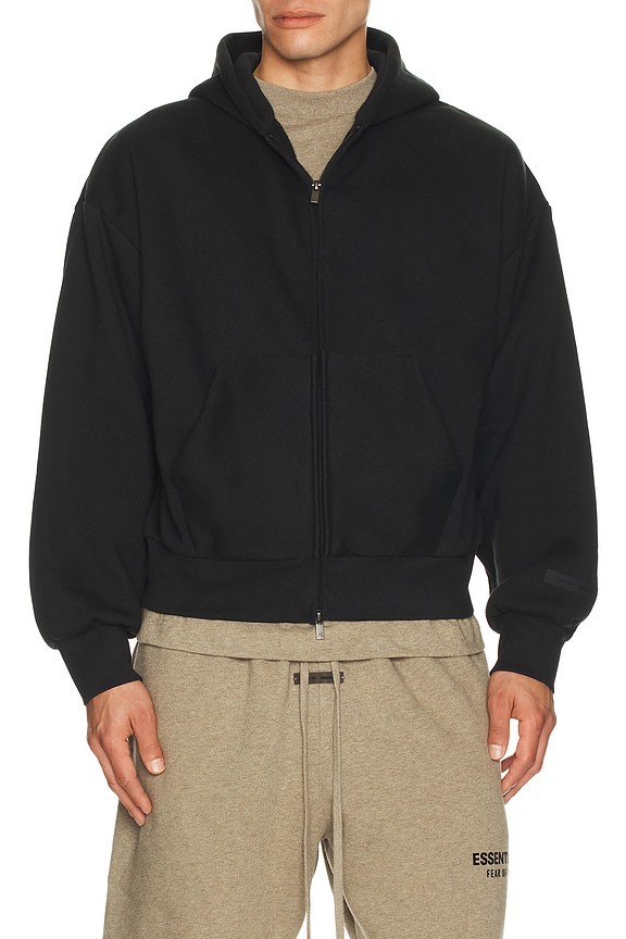 view 2 of 5 Classic Full Zip Up Hoodie in Vintage Black