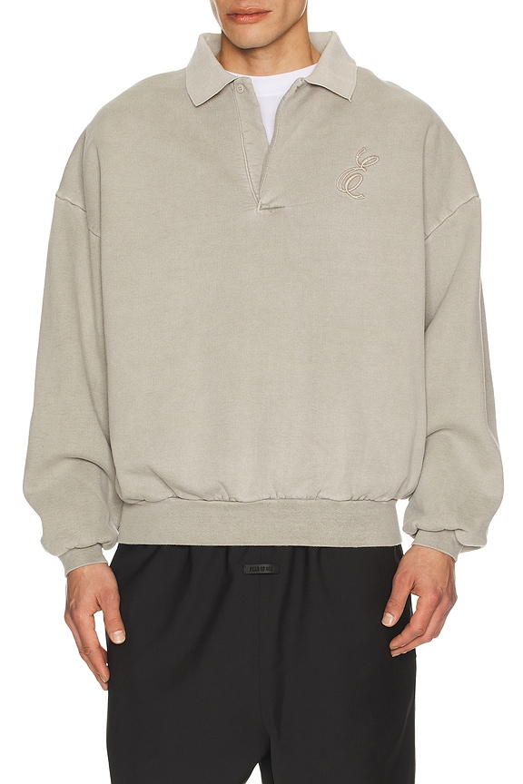 view 2 of 5 Classic Polo Sweatshirt in Smoke Grey