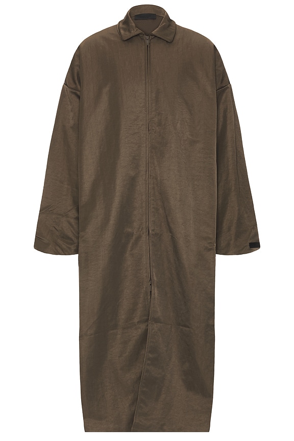 view 2 of 5 Textured Nylon Trench in Brown
