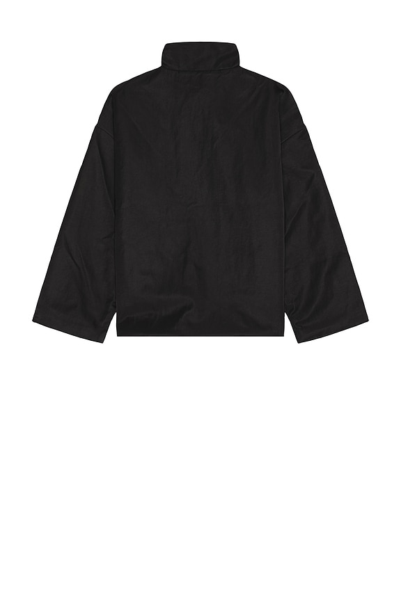 view 2 of 5 Textured Nylon Halfzip Pullover in Black