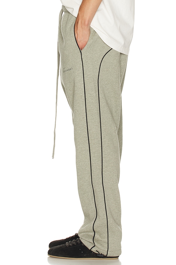 view 2 of 6 Relaxed Fleece Sweatpant With Piping in Concrete Heather & Black