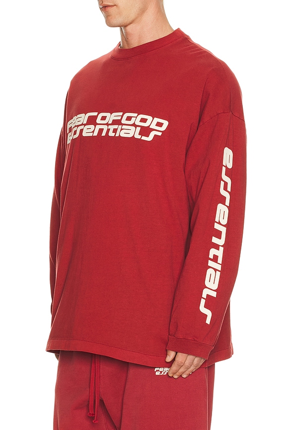 view 2 of 6 90'S Long Sleeve Tee in Crimson