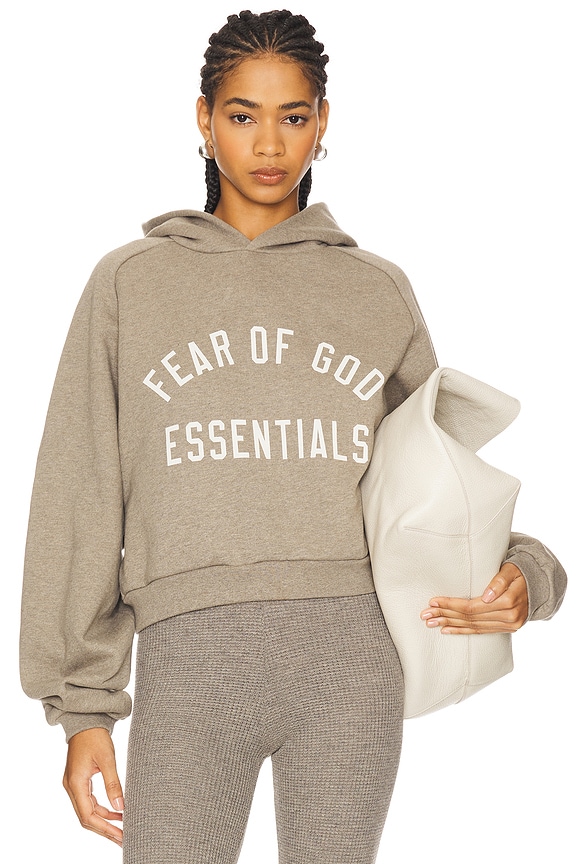 view 1 of 5 Cropped Hoodie in Heather Gray