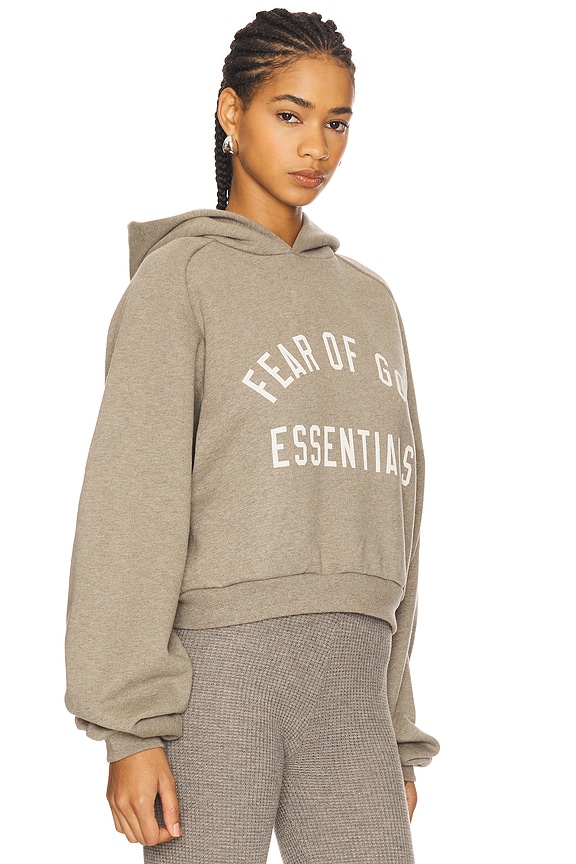 view 2 of 5 Cropped Hoodie in Heather Gray